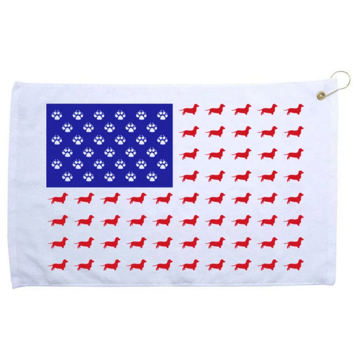 American Flag Dachshund Dog Grommeted Golf Towel