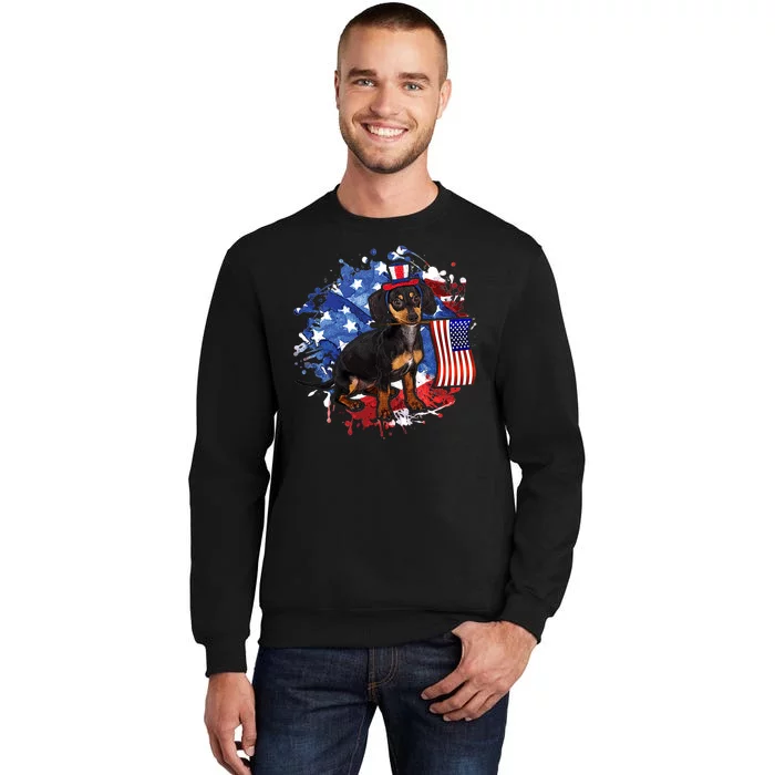 American Flag Dachshund Dog Cool Sweatshirt