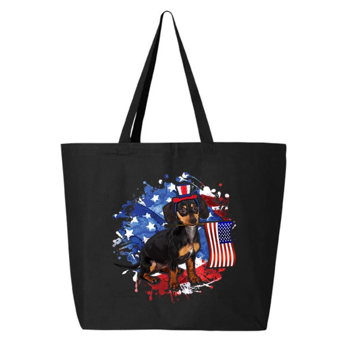 American Flag Dachshund Dog Cool 25L Jumbo Tote