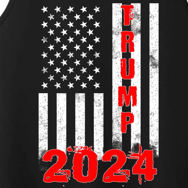 American Flag Design Trump 2024 Performance Tank