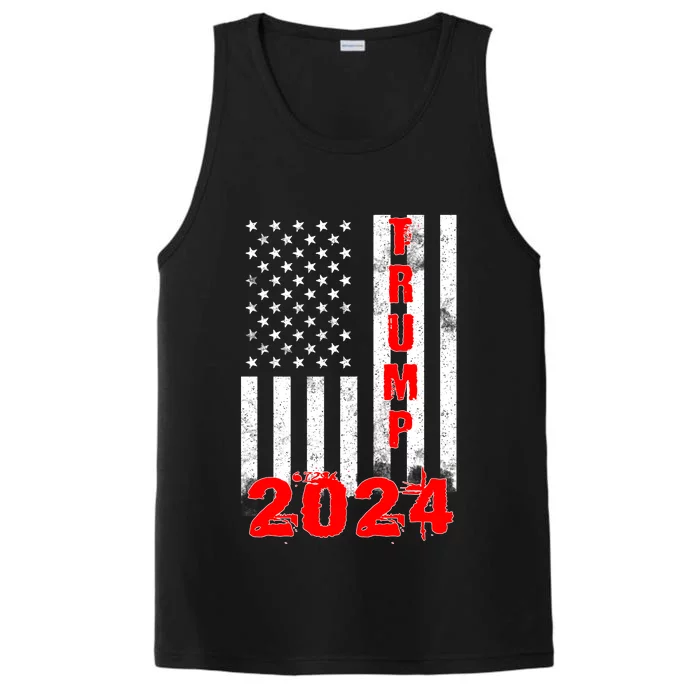 American Flag Design Trump 2024 Performance Tank