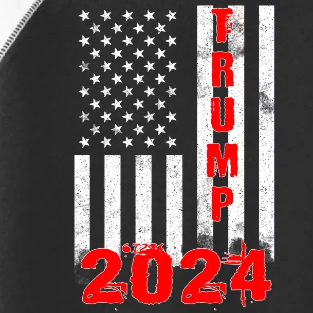 American Flag Design Trump 2024 Toddler Fine Jersey T-Shirt