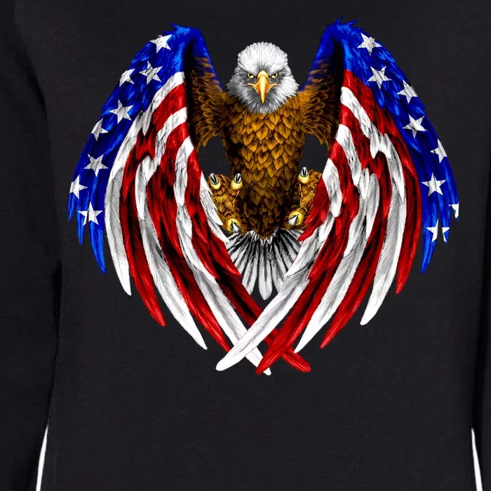 American Flag Eagle Womens California Wash Sweatshirt