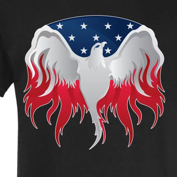 American Flag Eagle USA Illustration Garment-Dyed Heavyweight T-Shirt