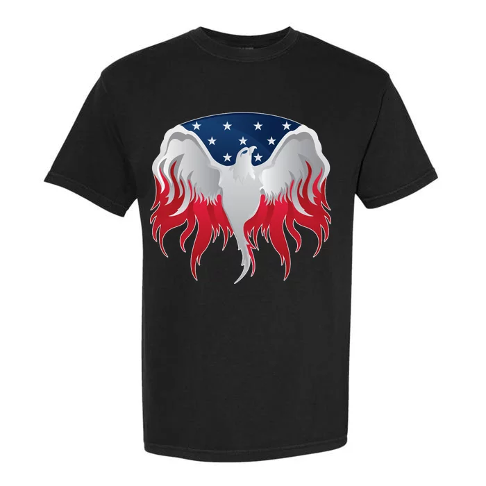 American Flag Eagle USA Illustration Garment-Dyed Heavyweight T-Shirt