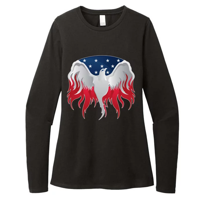 American Flag Eagle USA Illustration Womens CVC Long Sleeve Shirt