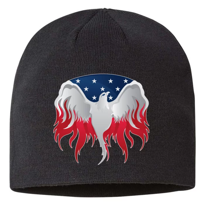 American Flag Eagle USA Illustration 8 1/2in Sustainable Knit Beanie