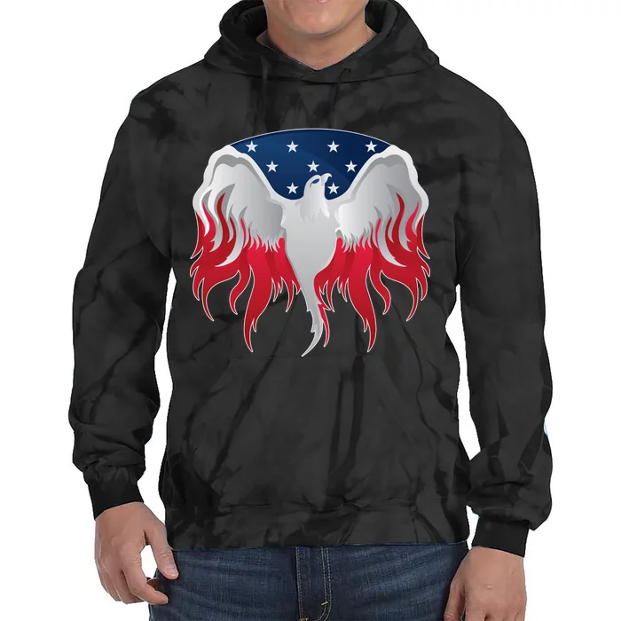 American Flag Eagle USA Illustration Tie Dye Hoodie