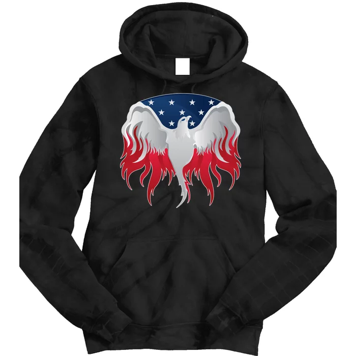 American Flag Eagle USA Illustration Tie Dye Hoodie