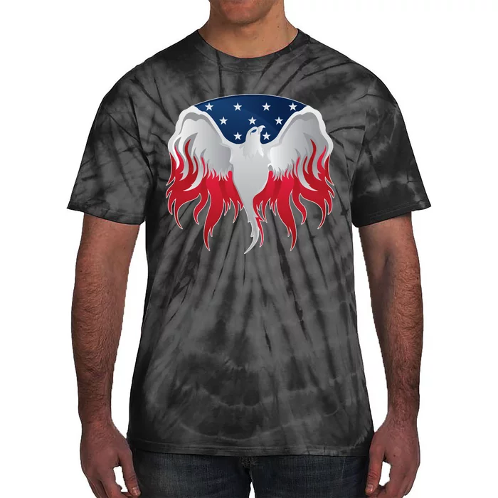 American Flag Eagle USA Illustration Tie-Dye T-Shirt