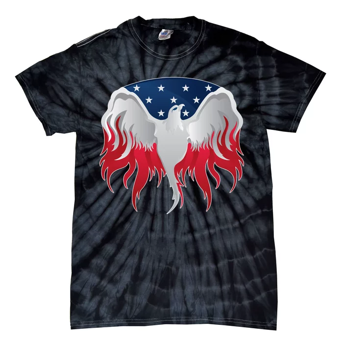 American Flag Eagle USA Illustration Tie-Dye T-Shirt