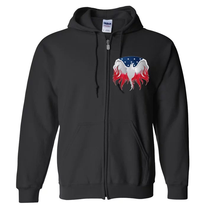 American Flag Eagle USA Illustration Full Zip Hoodie