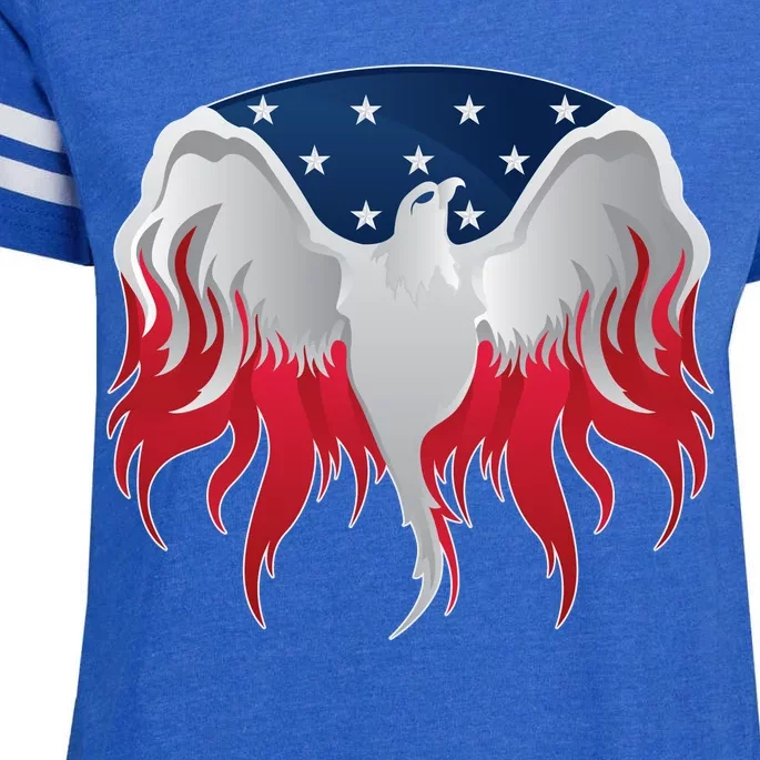 American Flag Eagle USA Illustration Enza Ladies Jersey Football T-Shirt