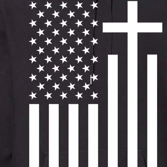 American Flag Faith Cross Premium Hoodie