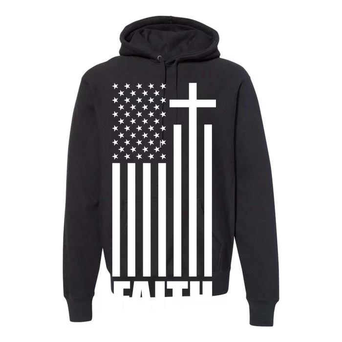 American Flag Faith Cross Premium Hoodie