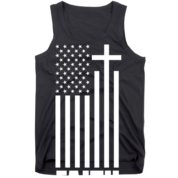 American Flag Faith Cross Tank Top