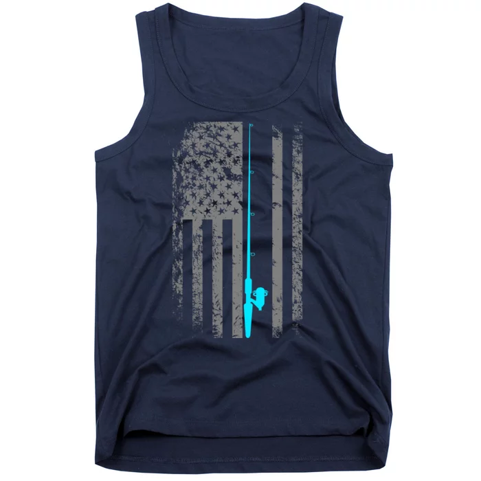 American Flag Fishing Pole Tank Top