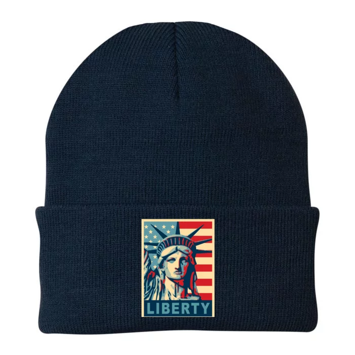 American Flag Statue Of Liberty Knit Cap Winter Beanie