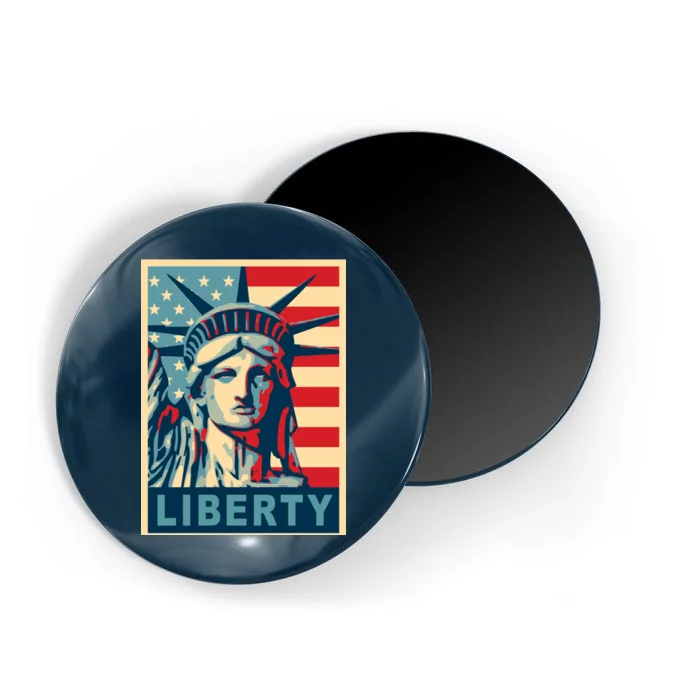 American Flag Statue Of Liberty Magnet