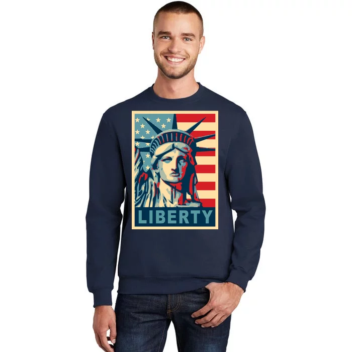 American Flag Statue Of Liberty Tall Sweatshirt