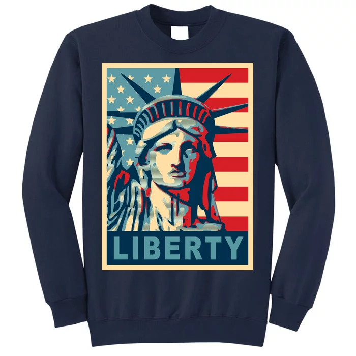 American Flag Statue Of Liberty Tall Sweatshirt