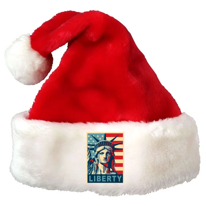 American Flag Statue Of Liberty Premium Christmas Santa Hat