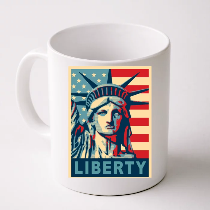 American Flag Statue Of Liberty Front & Back Coffee Mug