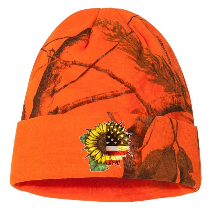 American Flag Sunflower Kati - 12in Camo Beanie