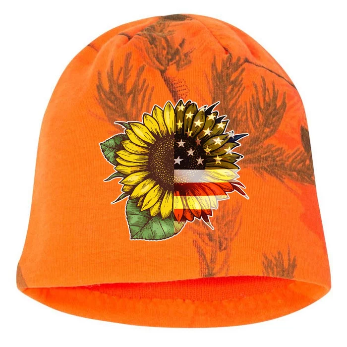 American Flag Sunflower Kati - Camo Knit Beanie