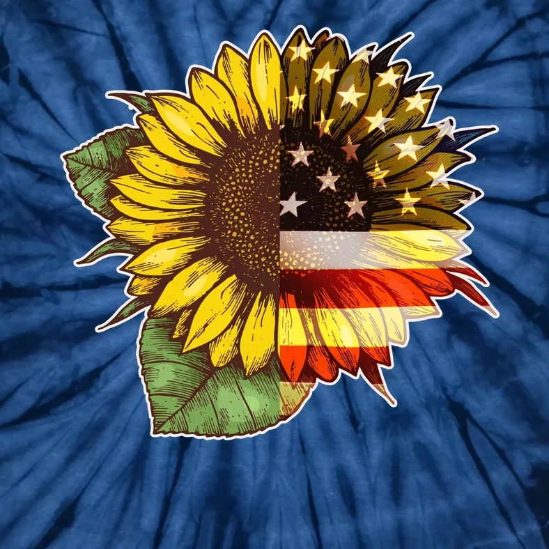 American Flag Sunflower Tie-Dye T-Shirt