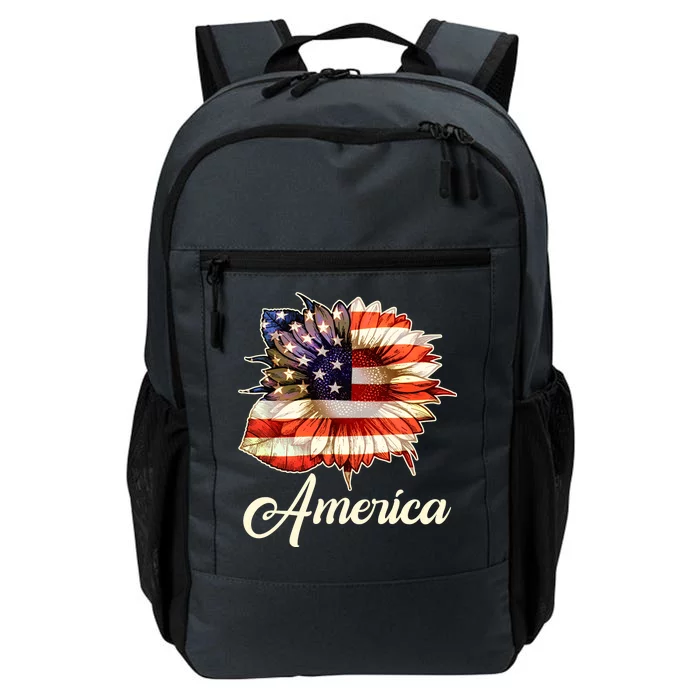 American Flag Sunflower USA Daily Commute Backpack