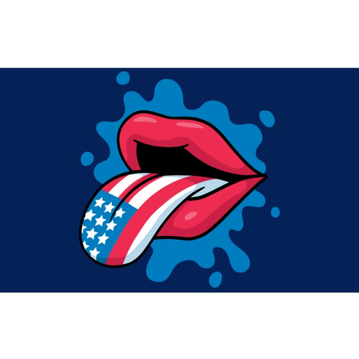 American Flag Tongue Bumper Sticker