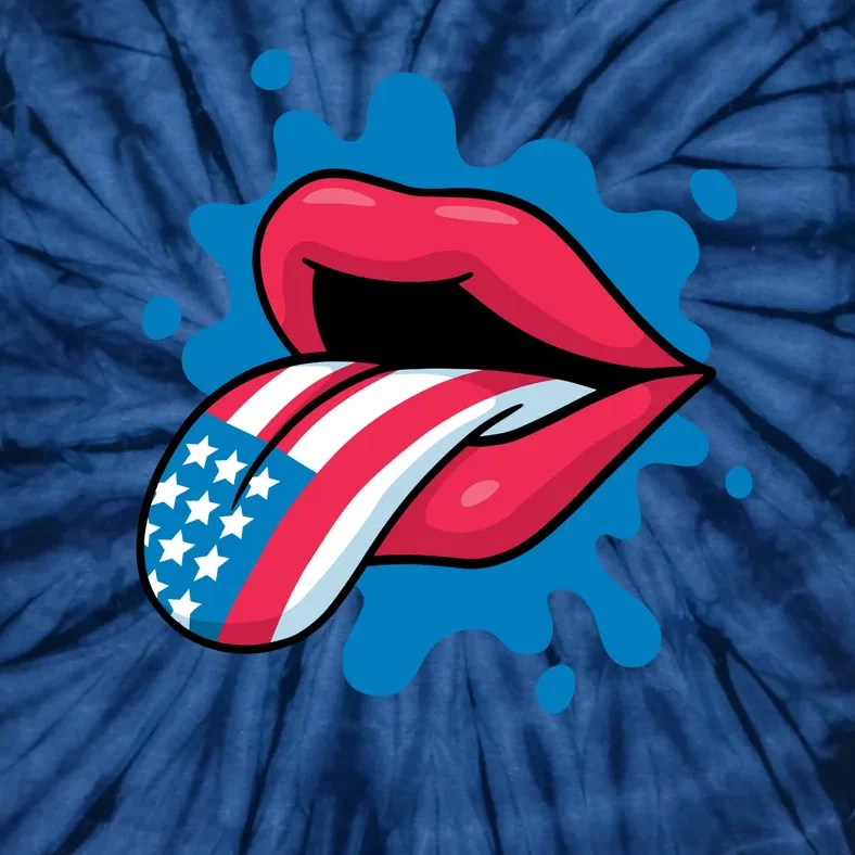 American Flag Tongue Tie-Dye T-Shirt