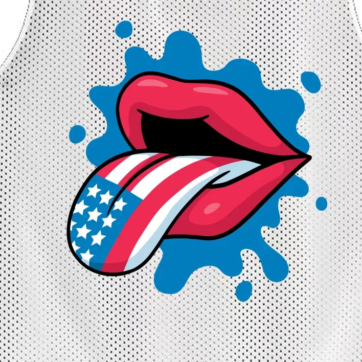 American Flag Tongue Mesh Reversible Basketball Jersey Tank