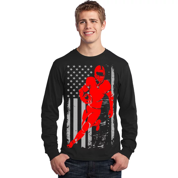 American Football Vintage Flag USA Long Sleeve Shirt