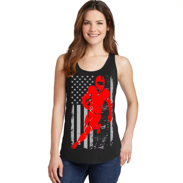 American Football Vintage Flag USA Ladies Essential Tank