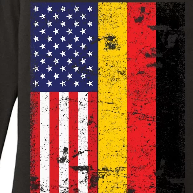 American German Flag Womens CVC Long Sleeve Shirt