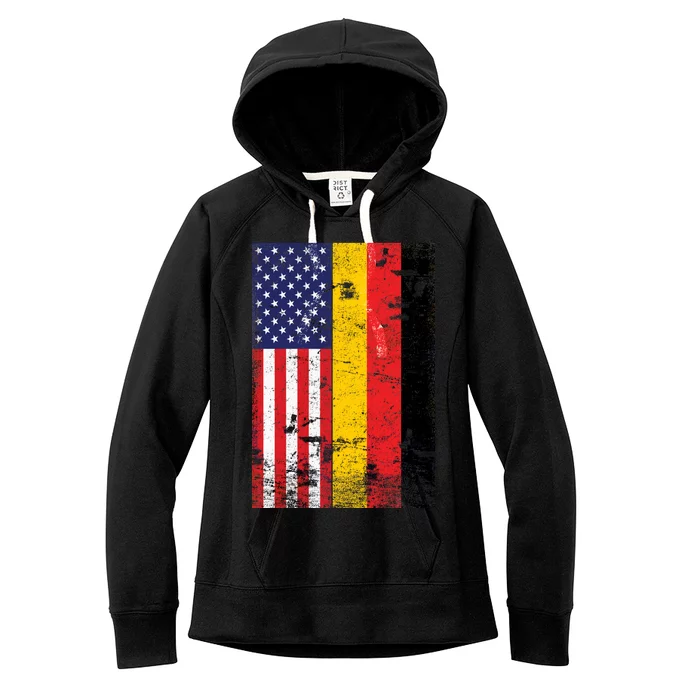 American German Flag Women's Fleece Hoodie