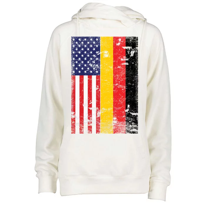 American German Flag Womens Funnel Neck Pullover Hood