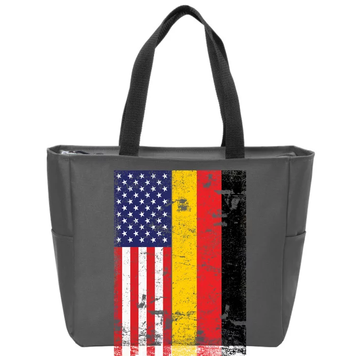 American German Flag Zip Tote Bag