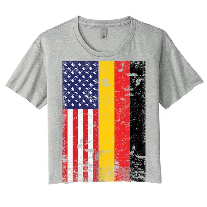 American German Flag Women's Crop Top Tee