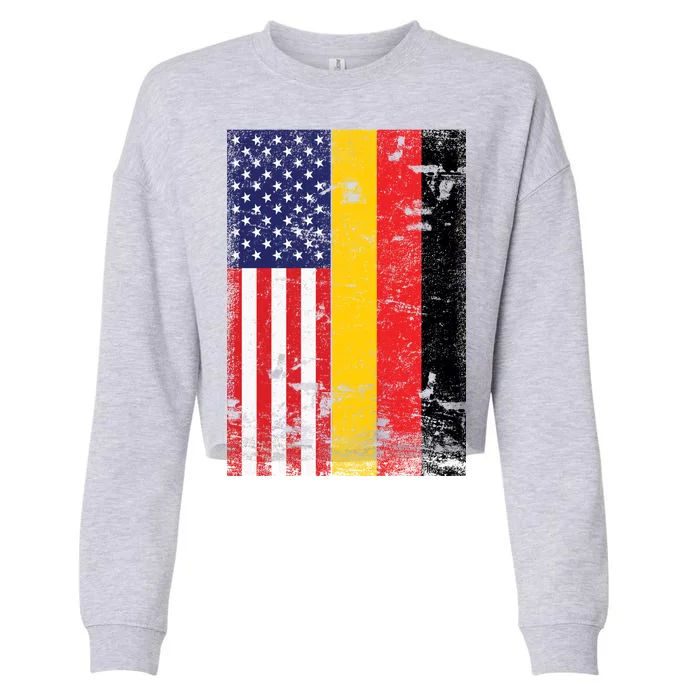 American German Flag Cropped Pullover Crew