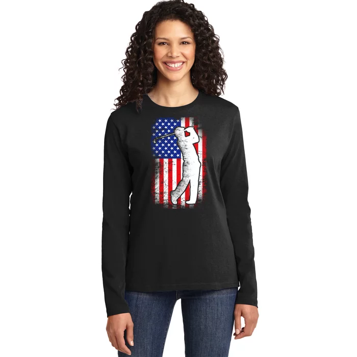 American Golf Flag Ladies Long Sleeve Shirt