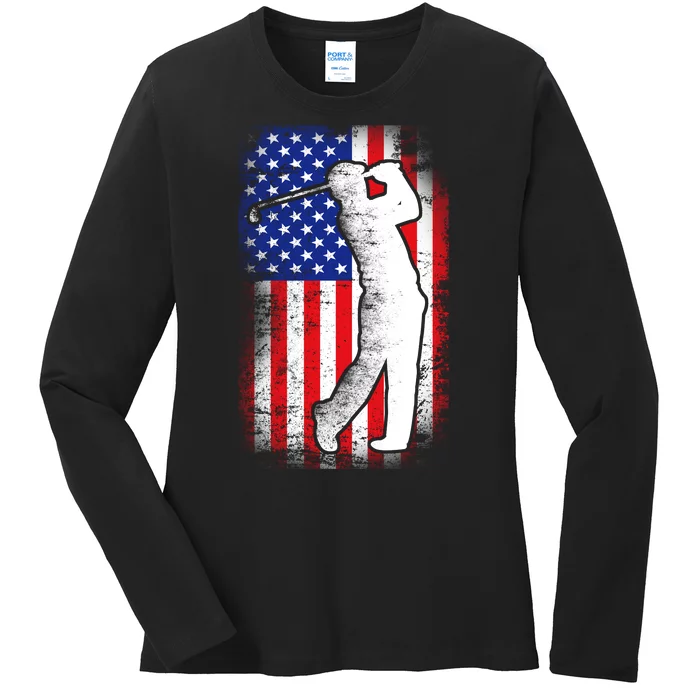 American Golf Flag Ladies Long Sleeve Shirt