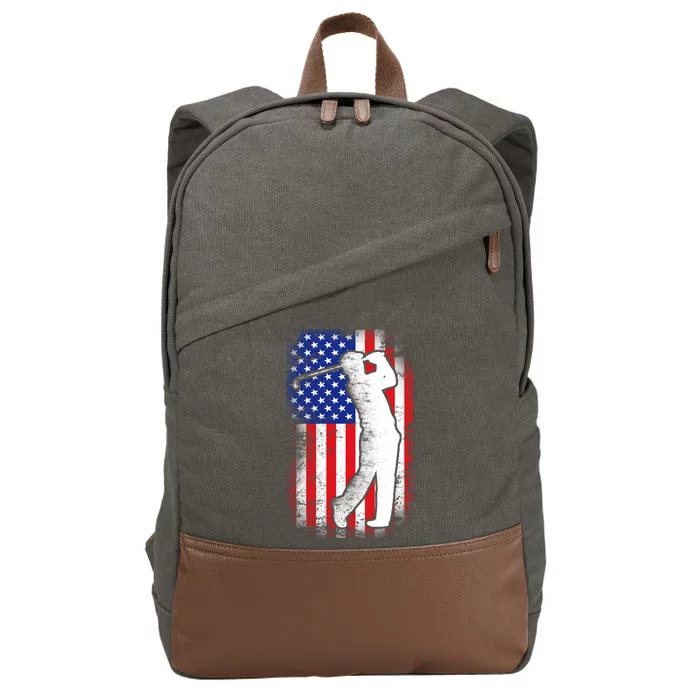 American Golf Flag Cotton Canvas Backpack