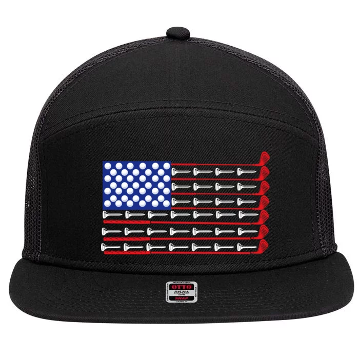 American Golf USA Flag 7 Panel Mesh Trucker Snapback Hat