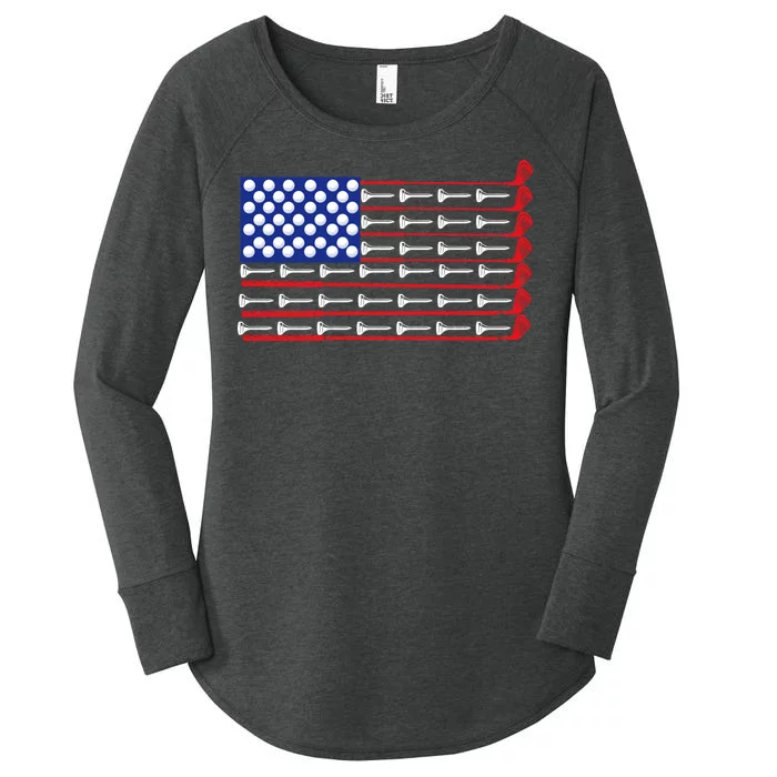 American Golf USA Flag Women's Perfect Tri Tunic Long Sleeve Shirt