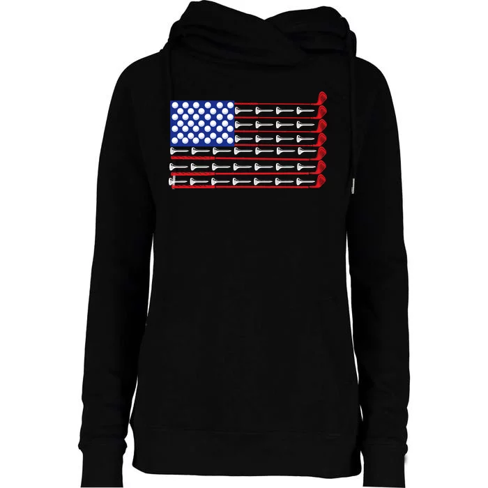 American Golf USA Flag Womens Funnel Neck Pullover Hood