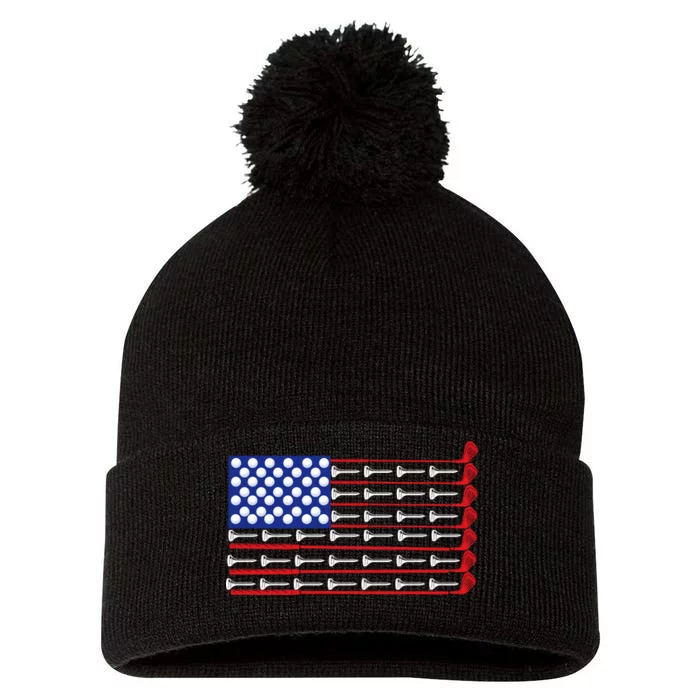 American Golf USA Flag Pom Pom 12in Knit Beanie