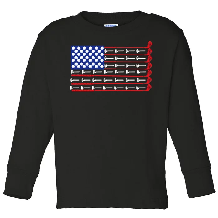 American Golf USA Flag Toddler Long Sleeve Shirt